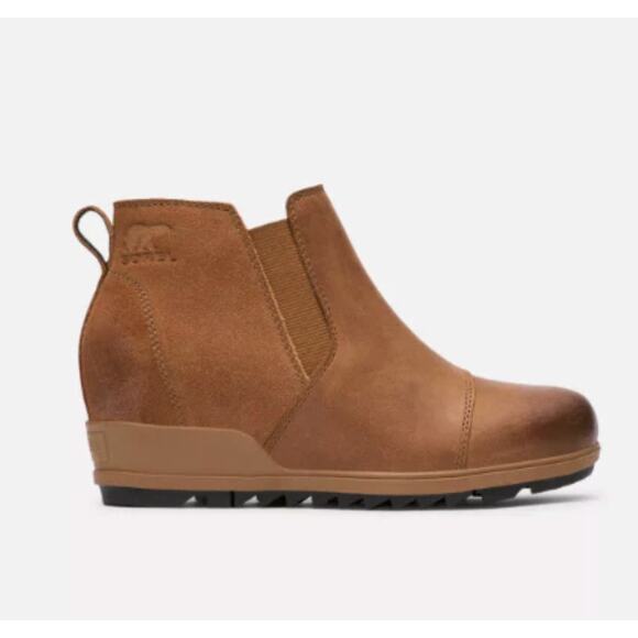 Sorel Shoes - Sorel Evie II Chelsea Boots Waterproof Suede & Leather Camel Brown 7.5